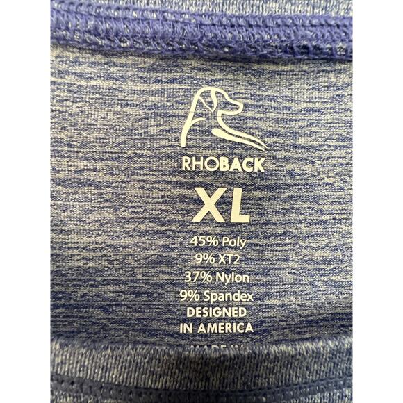 RHOBACK Blitz Tech Tee Heather Blue Performance Short Sleeve T-Shirt Men's XL - Picture 3 of 7